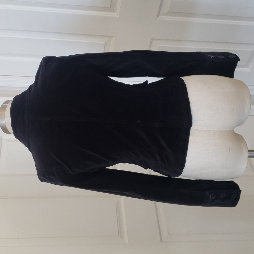 TOMMY JEANS Vintage 90s Black Velvet Hourglass Blazer Jacket • Size Small - Picture 5 of 17